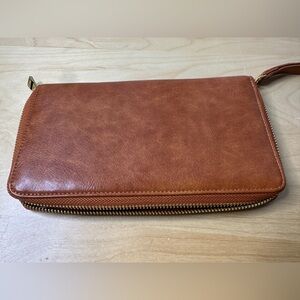 Cluci women’s leather large capacity zip around wallet-cash cards phone